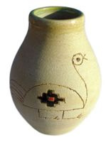 Calabaza Santa Zdobiona WHITE AVESTRUZ