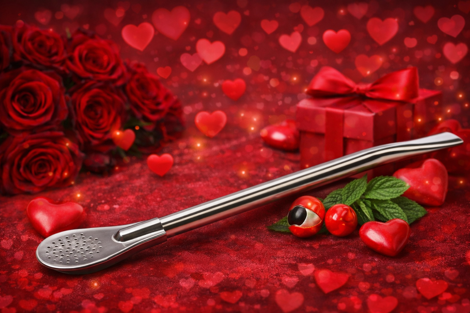 Zestaw Yerba Mate na Walentynki  Guarana 400g Matero Querida Bombilla walentynki1_4