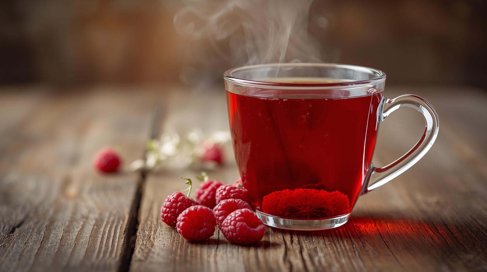 Herbata malinowa z malinami