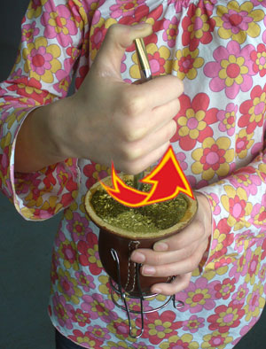 Wkadanie bombilli do yerba mate