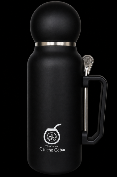 Termos SET DE MATE PLUS Black YERBA MATE 1,3 L + TYKWA + BOMBILLA