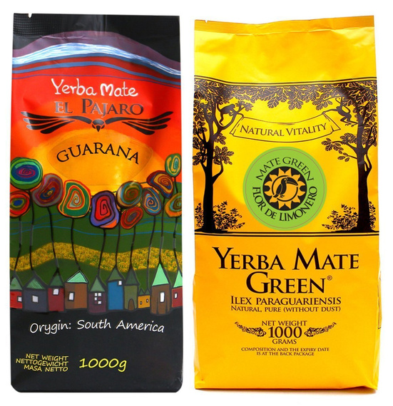 Yerba Mate El Pajaro Guarana Mate Green 2x 1kg