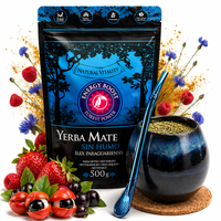 Yerba Mate Green Energy Boost 500g + Matero kamionkowe Aurora robione ręcznie, szkliwione i wypalane w piecu + Bombilla Blue