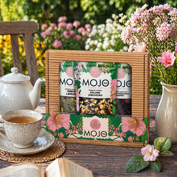 Zestaw Mojo Tea 3x50g: Sencha Imbir Lemon, Dzika Owocowa Radość, Zielone Jabłuszko