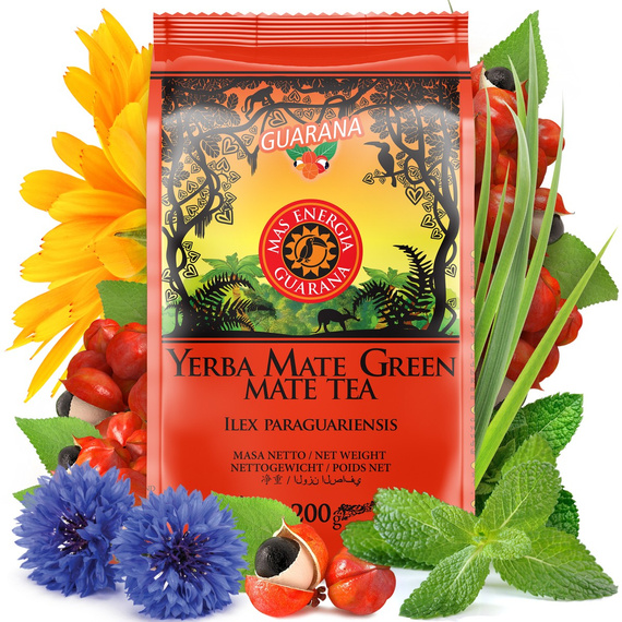 Yerba Mate Green Guarana Frutas 2x200g +akcesoria