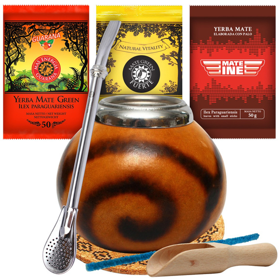 ZESTAW YERBA MATE DUŻA naturalna TYKWA + bombilla