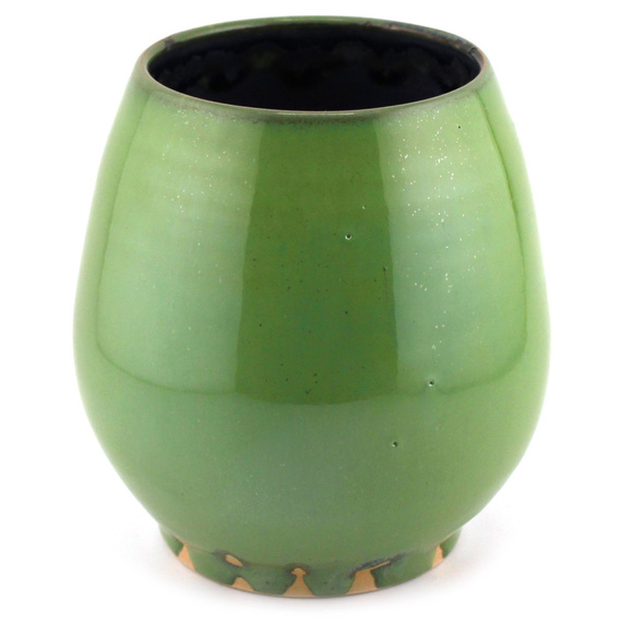 Matero ceramiczne toczone na kole "Zielony Groszek" ~ 330 ml