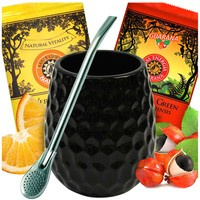 Zestaw Yerba Mate Green Mas ENERGIA GUARANA Naranja +matero +bombilla