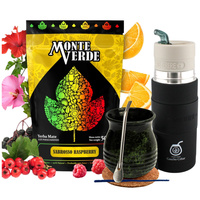 Zestaw Zestaw Yerba Mate Green Sabrosso Raspberry 500g Yerbomox + akcesoria