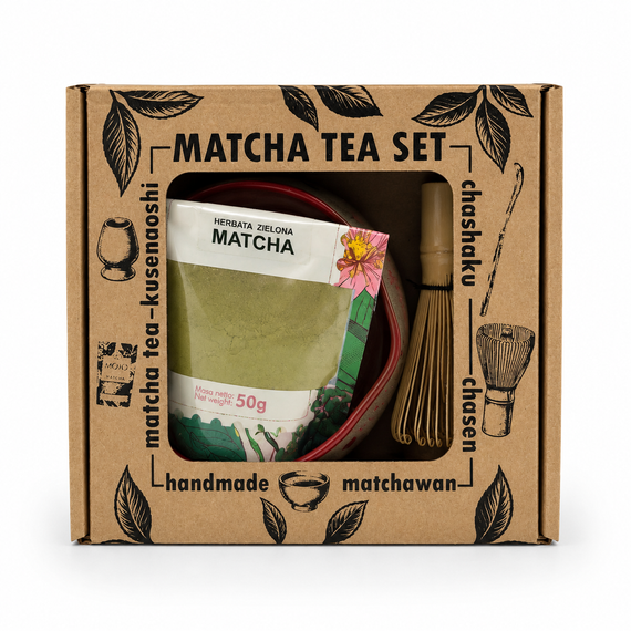 Ceramiczny Zestaw Matcha Tea Set Handmade w pudełku na prezent