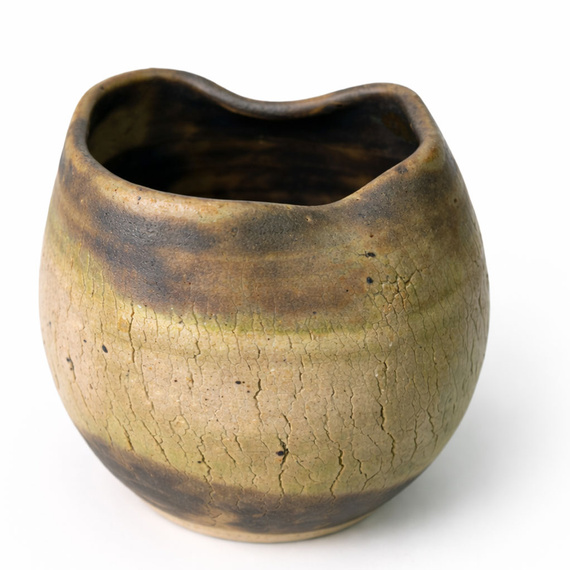 Matero ceramiczne do yerba mate Spękana Ziemia, rękodzieło, 300 ml. 