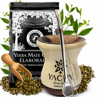 Zestaw Yerba Mate Green Elaborada 500g + Cuia Imbuia Yacuy