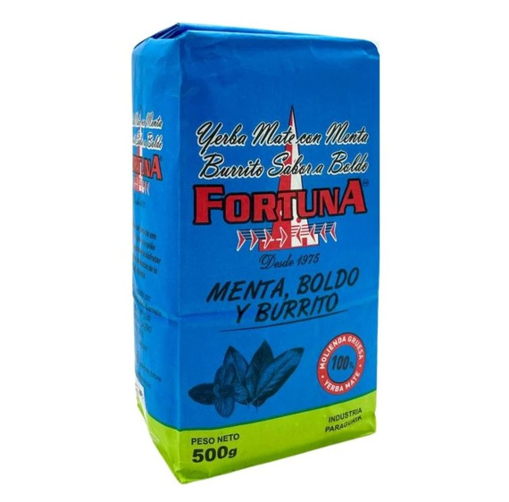 Yerba Mate Fortuna Menta, Boldo y Burrito 500g