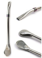 Bombilla LIZA nierdzewna z pierścieniem Multicolor – dł. 19 cm