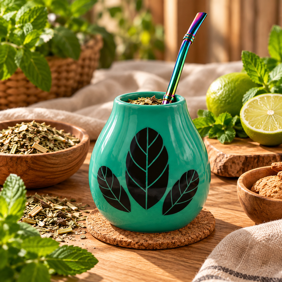 Zestaw Yerba Mate Pajarito Hierbas 500g Matero 350ml Bombilla Podkładka