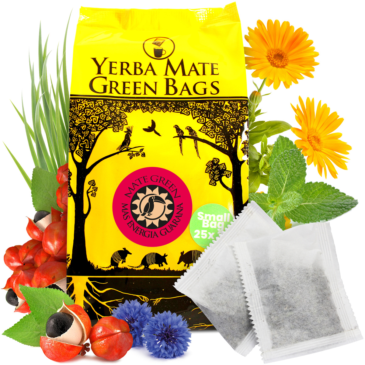 Yerba Mate Green Mas Energia Guarana saszetki 25 x 3 g, 0.08 kg