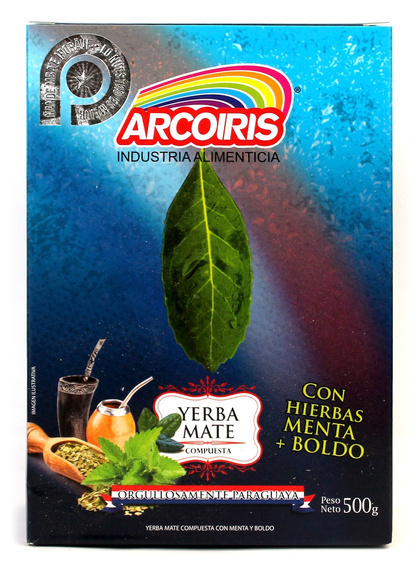 Yerba Mate Arcoiris Menta y Boldo 500g