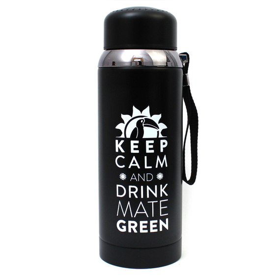 Termos 8.0 czarny - z dużym sitkiem, termometrem i wyświetlaczem LED do yerba mate, kawy, herbaty 800ml 