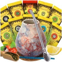WIELKI poj Zestaw Yerba Mate 10x50g Tykwa Bombilla