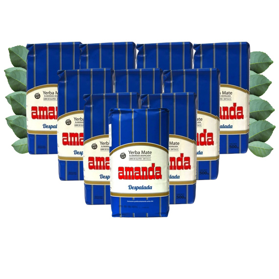 Yerba Mate Amanda Despalada 5kg 10x500g sin palo - mocna