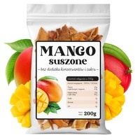 Suszone MANGO owoc suszony 200g - naturalne chipsy bez cukru