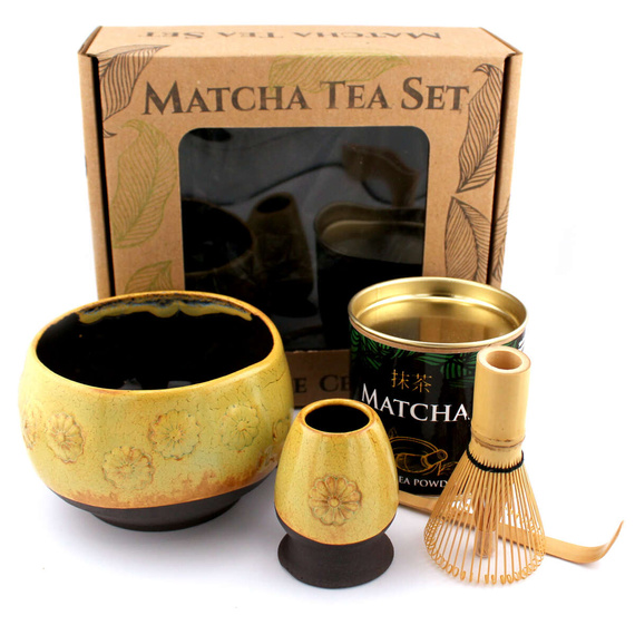 Zestaw Matcha Tea Set z ceramicznymi akcesoriami handmade w pudełku na prezent