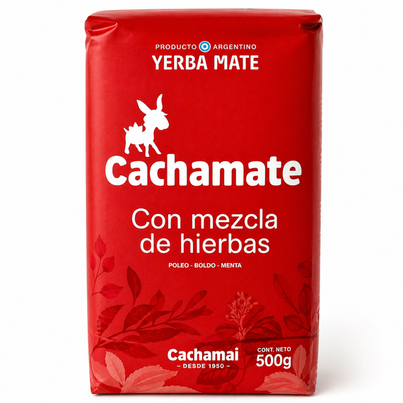 Yerba Mate Cachamate Con Mezcla de Hierbas 500g Rosa ziołowa delikatna