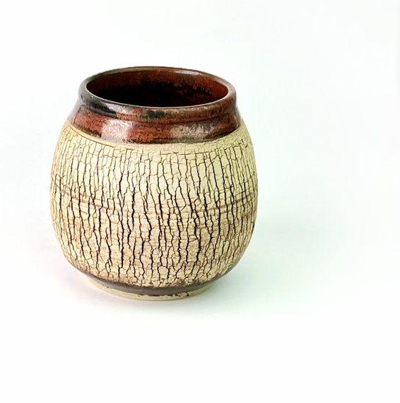 Matero ceramiczne do yerba mate Spękana Ziemia, rękodzieło, 250 ml. 