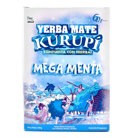 WYPRZEDAŻ - Yerba Mate Kurupi MEGA MENTA 500g - uszkodzone opakowanie zewnętrzne (pudełko)