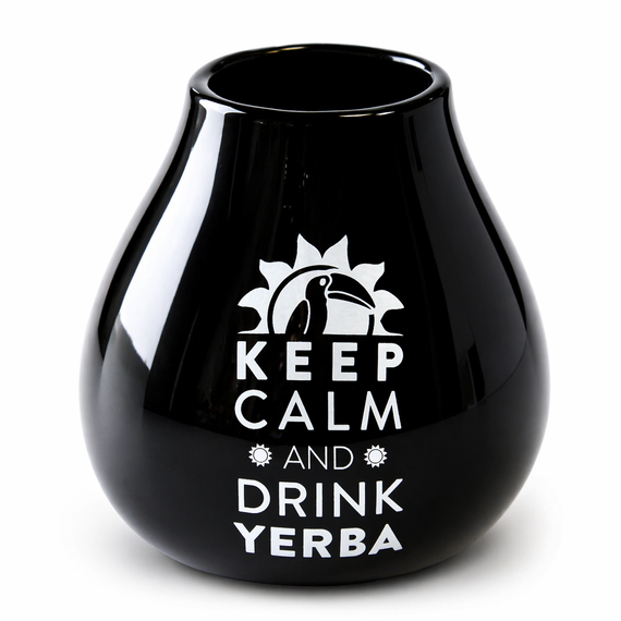 Matero Ceramico LUKA NEGRO 350 ml z logo MATE GREEN