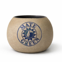 Naczynko do yerba mate BLUE BIRD toczone na kole, ceramika handmade  320-350 ml