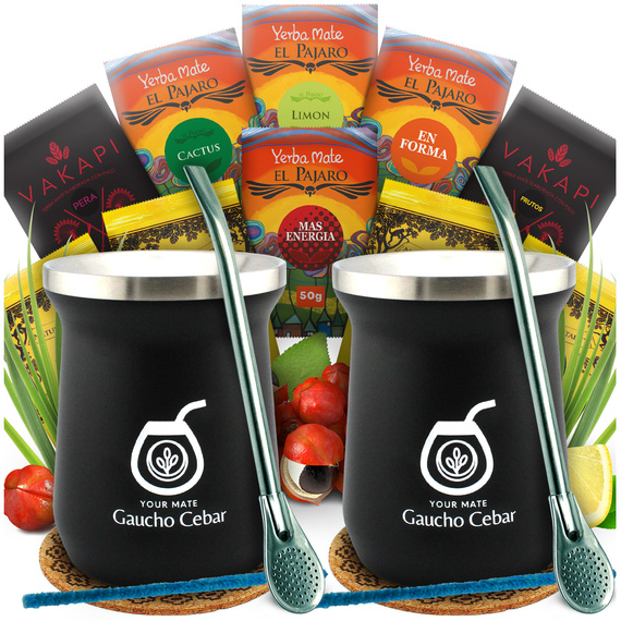 Zestaw Yerba Mate DLA DWOJGA 2x TermoMate + 2x bombilla 10x50g