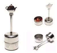 Zaparzacz do herbaty nierdzewny z rączką w kształcie czajniczka