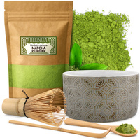 Zestaw Matcha z bambusowymi akcesoriami i miską