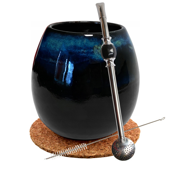 Zestaw Startowy Yerba Mate Matero Kamionkowe Aurora Bombilla Z Kamieniem