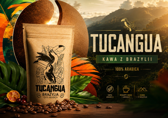 Zestaw na Prezent Kawa Tucangua  1000g 100% Arabica Santos Suszone Mango