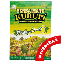 WYPRZEDAŻ Yerba Mate Kurupi Menta Limon 500 g - lekko uszkodzone pudełko