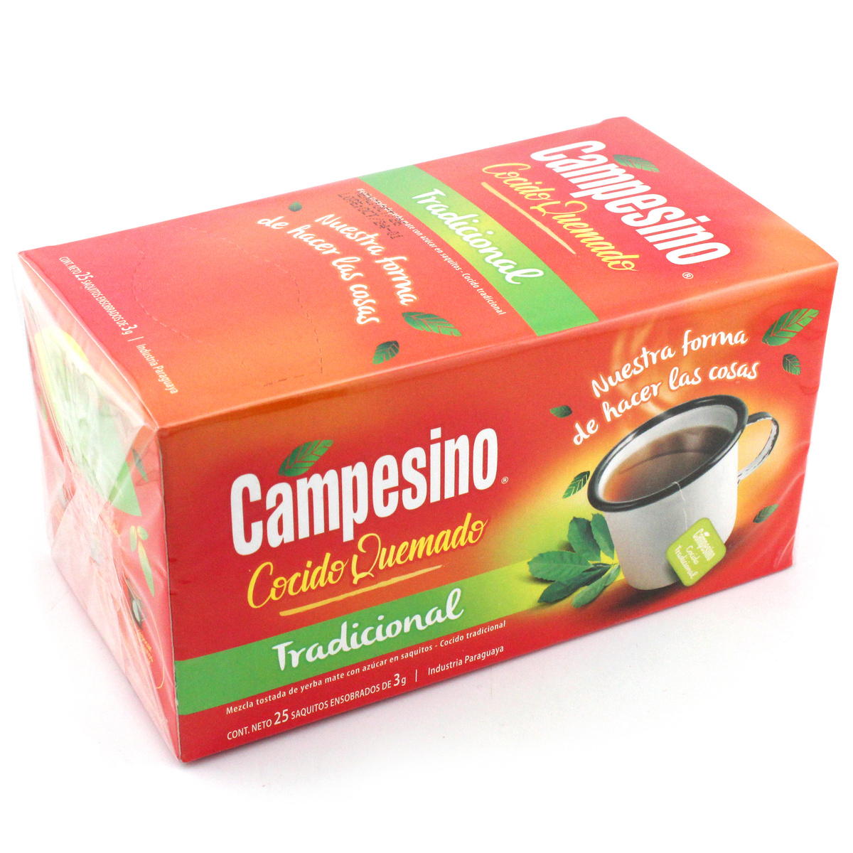 Yerba Mate Campesino Cocido Tradicional con Azucar - saszetki 25 x 3g, 0.12 kg