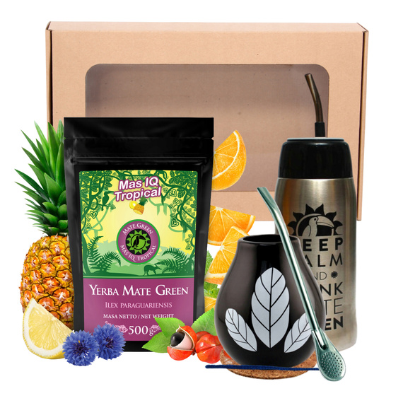 Zestaw NA PREZENT Yerba Mate Green Mas IQ Tropical 0,5kg 500g Yerbomos 4.0