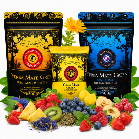 Yerba Mate Green Mas IQ Guarana Energia MIX 1kg + 50g truskawkowa gratis