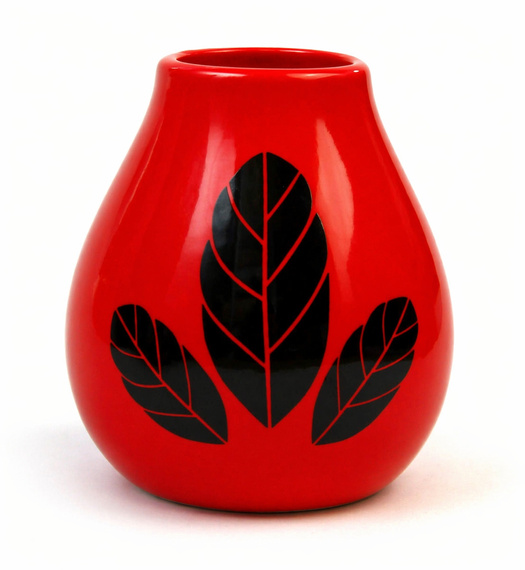 Tykwa ceramiczna Luka Hoja Red naczynie matero do yerba mate