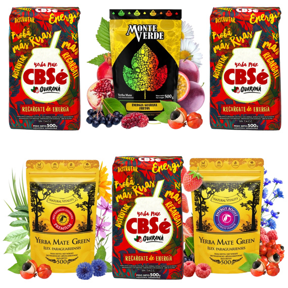Yerba Mate CBSe Energia Mate Green z guaraną 6x500g (3kg)