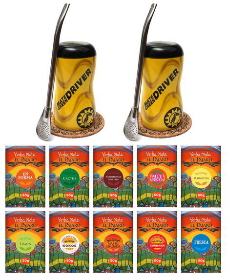 Zestaw Podróżny do Auta Yerba Mate dla Dwojga 10x50g 500g Akcesoria