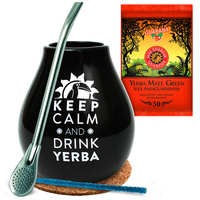 Zestaw Yerba Mate Green Energia GUARANA + Matero Tykwa + Bombilla 19cm