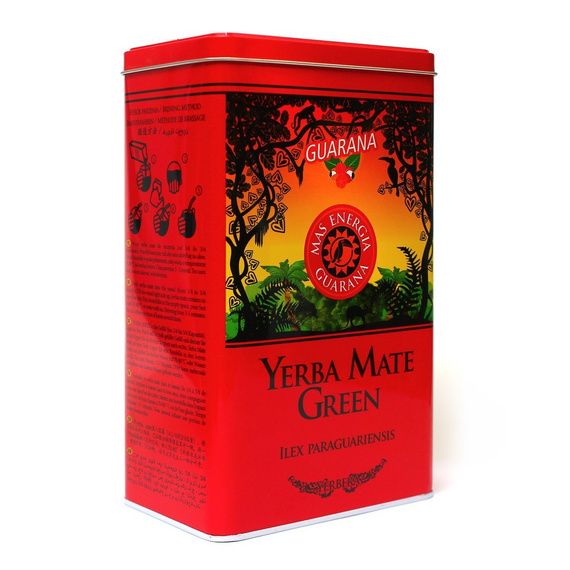 WYPRZEDAŻ - Yerbera Puszka Mate Green Mas Energia Guarana - BRAK POKRYWKI odkształcenia / rysy