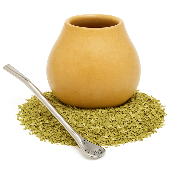 Argentyński Zestaw Yerba Mate Verdeflor Boldo 500g z naturalną tykwą