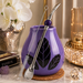 Zestaw do yerba mate - Matero Tykwa Ceramiczna Luka Hoja Violeta + Bombilla 22 cm