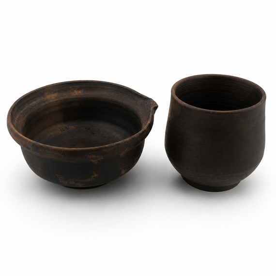 SHIBORIDASHI zestaw ceramiczny do herbat liściastych –  dzbanuszek i czarka handmade