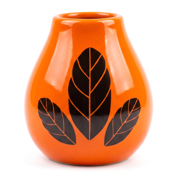 Zestaw Yerba Mate Green Summertime 500g + Matero Tykwa Ceramiczna Luka Hoja Orange + Bombilla Lagrima Negro