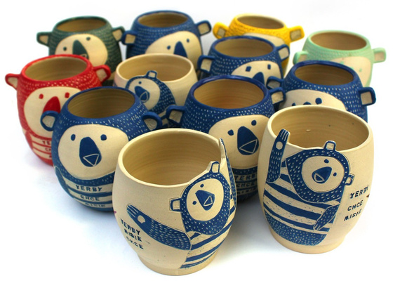 Matero ceramiczne z uszami "Yerby chce misie" białe - pojemność ok 280 ml